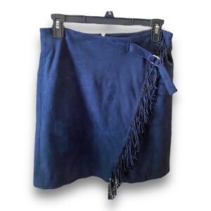 New Boutique Marie Oliver Boho Navy faux suede skirt size 4